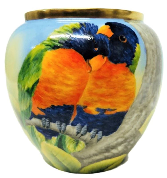 Steve Smith Rainbow Lorikeets Vase - Ltd Ed 5