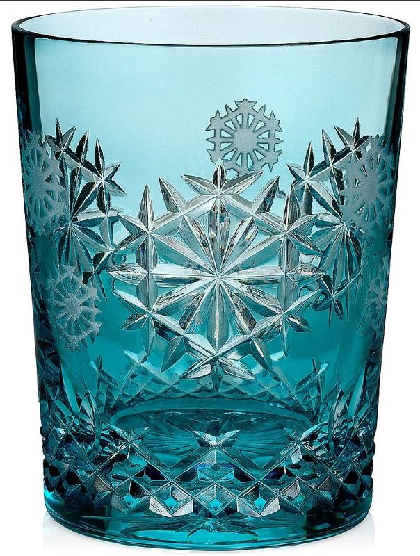 Waterford Crystal 2018 Snowflake Wishes "Happiness" Prestige Limited Edition Aqua Double Old Fashion GlassFlute