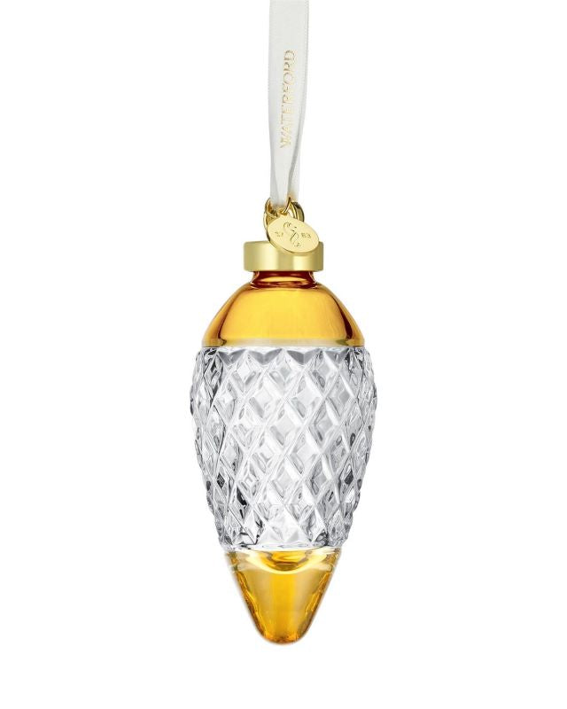 Waterford Crystal 2022 Christmas Lismore Hope Amber Drop Bauble
