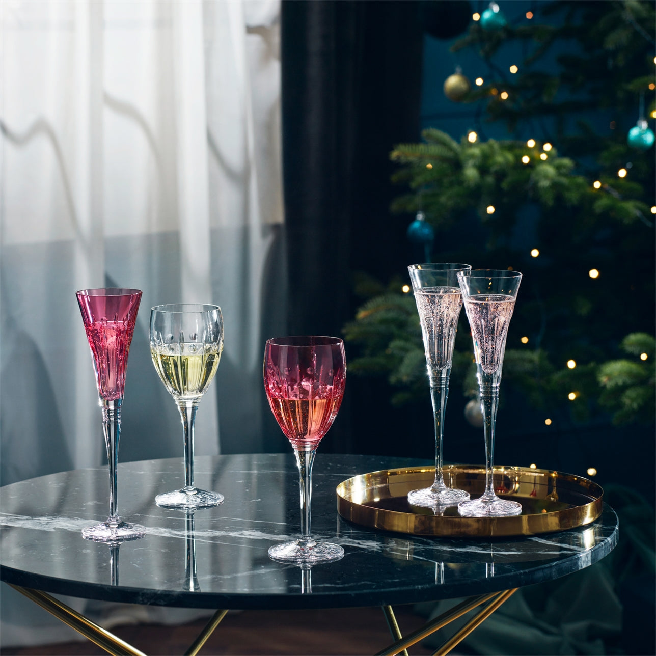 Waterford Crystal Christmas 2022 Winter Wonders Rose Color Wine