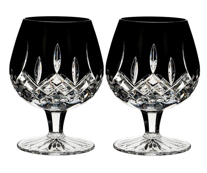 Waterford Crystal Lismore Black Brandy Balloon Pair